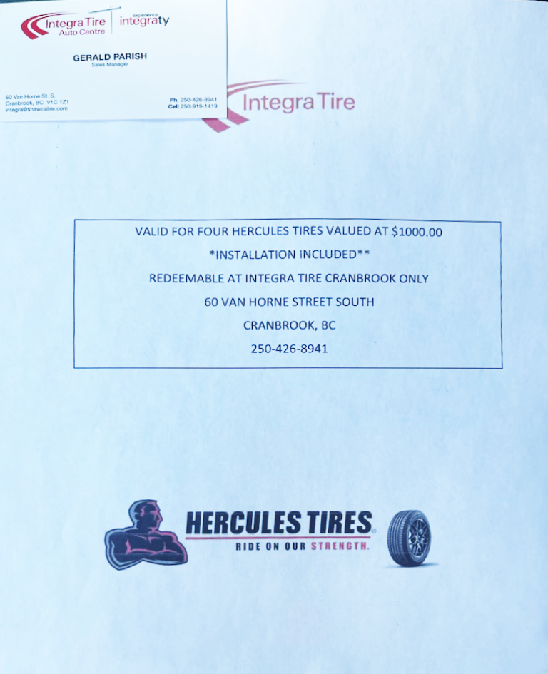 Integra Tire: 4 Hercules Tires